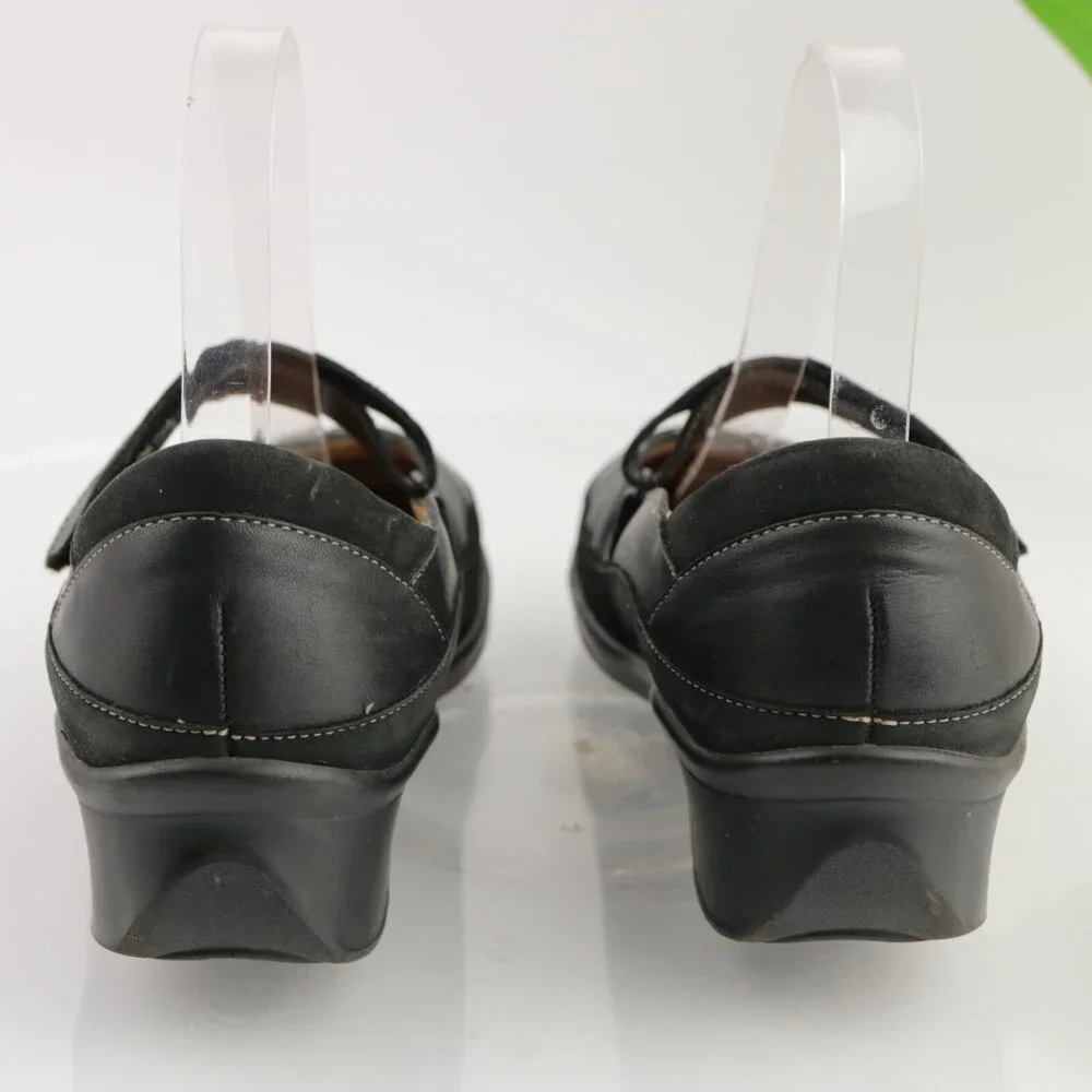 Finn Comfort Womens Glendale Mary Jane Shoe Size 37 6 Black Leather Flats Loafer